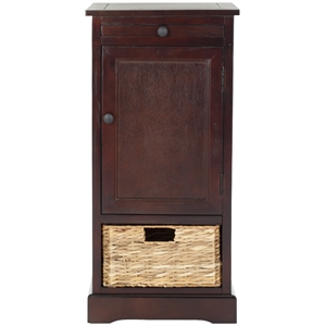 Hawthorne Collection Wood Tall Storage Unit in Dark Cherry
