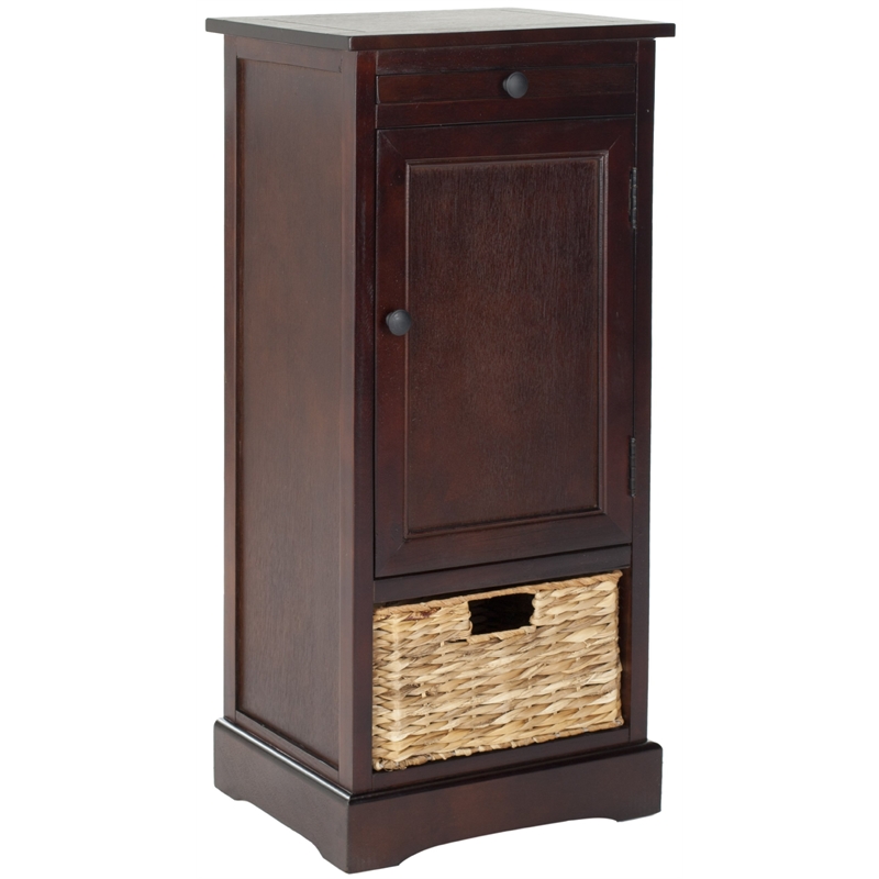Hawthorne Collection Wood Tall Storage Unit in Dark Cherry