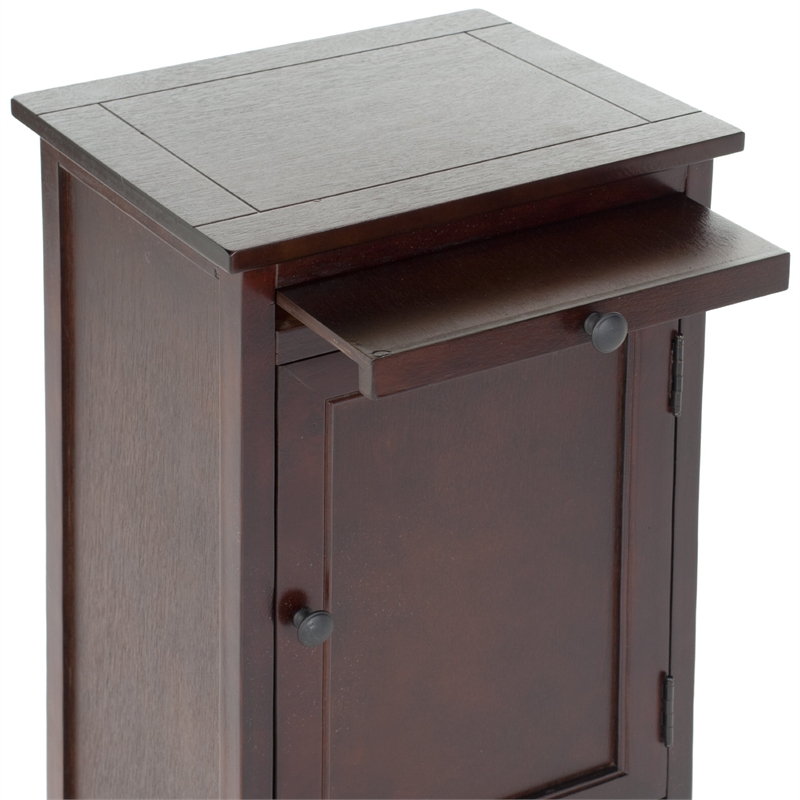 Hawthorne Collection Wood Tall Storage Unit in Dark Cherry