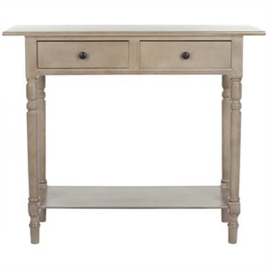 Hawthorne Collection Wood 2-Drawers Console in Sleek Gray Tone