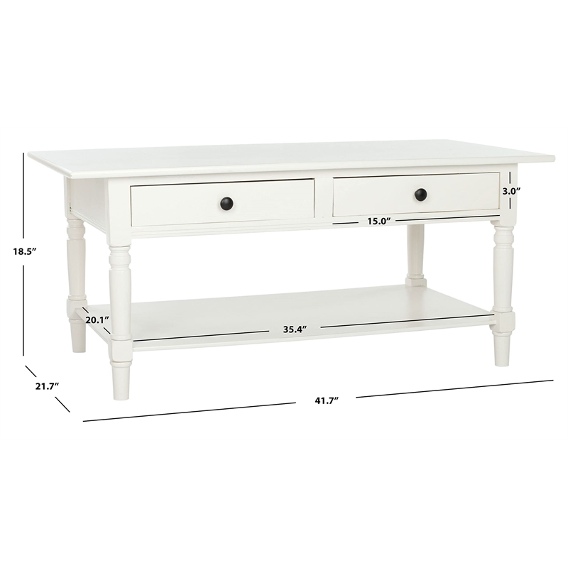 Hawthorne Collection Wood Coffee Table in Cream