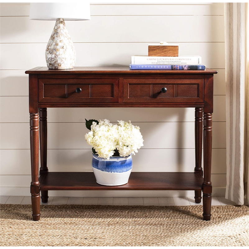 Hawthorne Collection Wood Console in Dark Cherry
