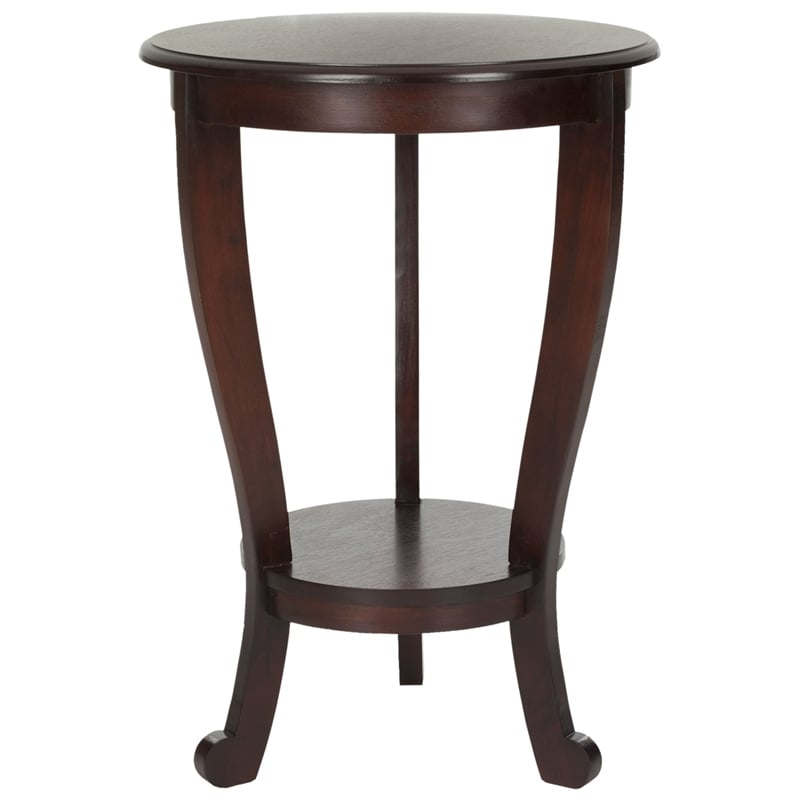 Hawthorne Collection Wood Pedastal Side Table in Dark Cherry