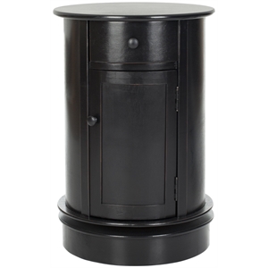 Hawthorne Collection Wood Oval Cabinet in Black