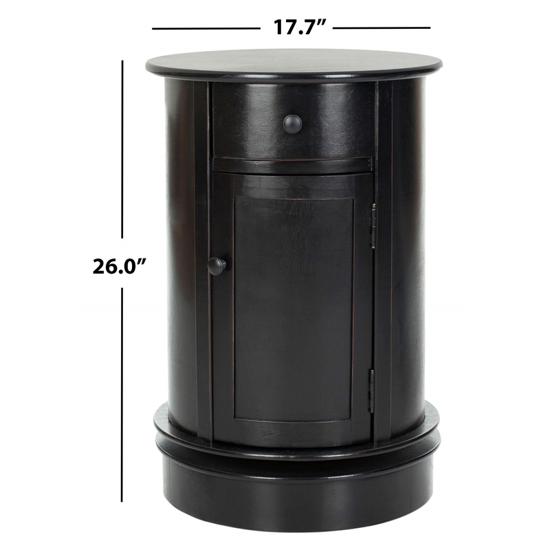 Hawthorne Collection Wood Oval Cabinet in Black