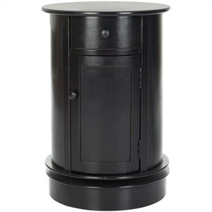 hawthorne collection wood oval cabinet in black