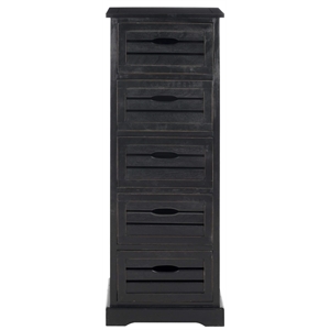 Hawthorne Collection Pine 5 Drawer Cabinet in Black