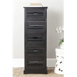Hawthorne Collection Pine 5 Drawer Cabinet in Black