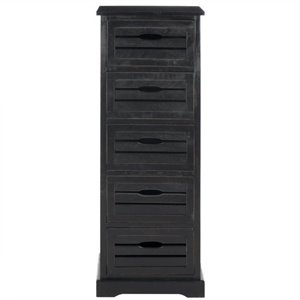 hawthorne collection pine 5 drawer cabinet in black