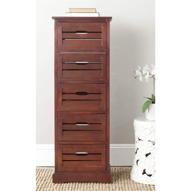 Hawthorne Collection Pine 5 Drawer Cabinet in Grey