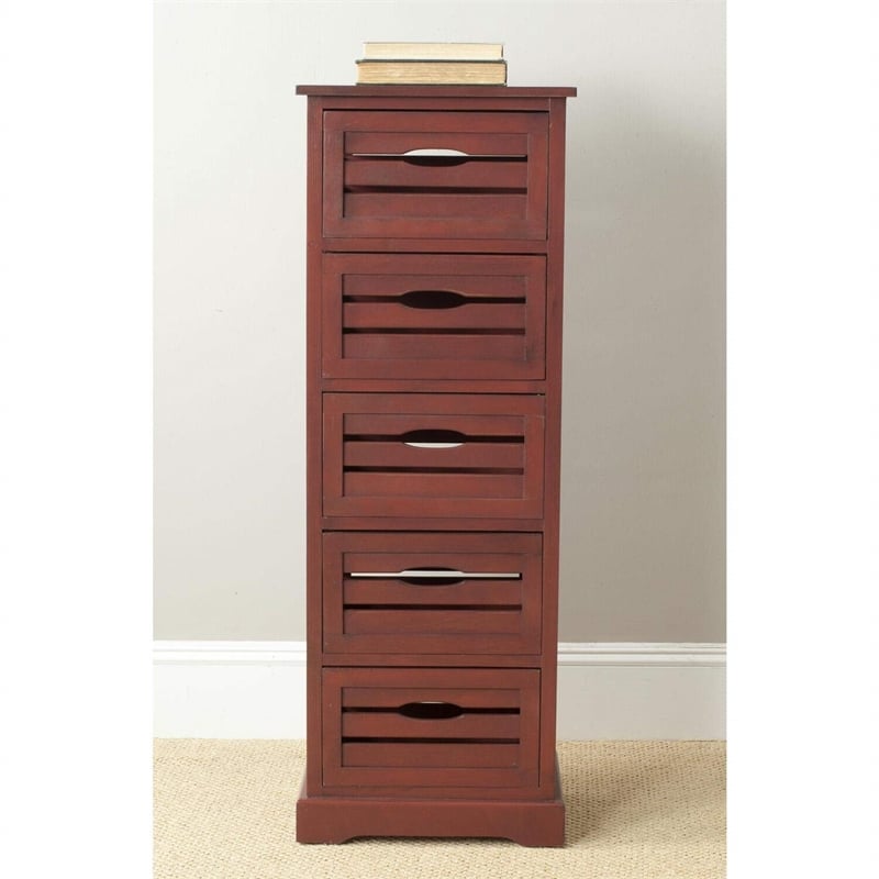Hawthorne Collection Pine 5 Drawer Cabinet in Grey