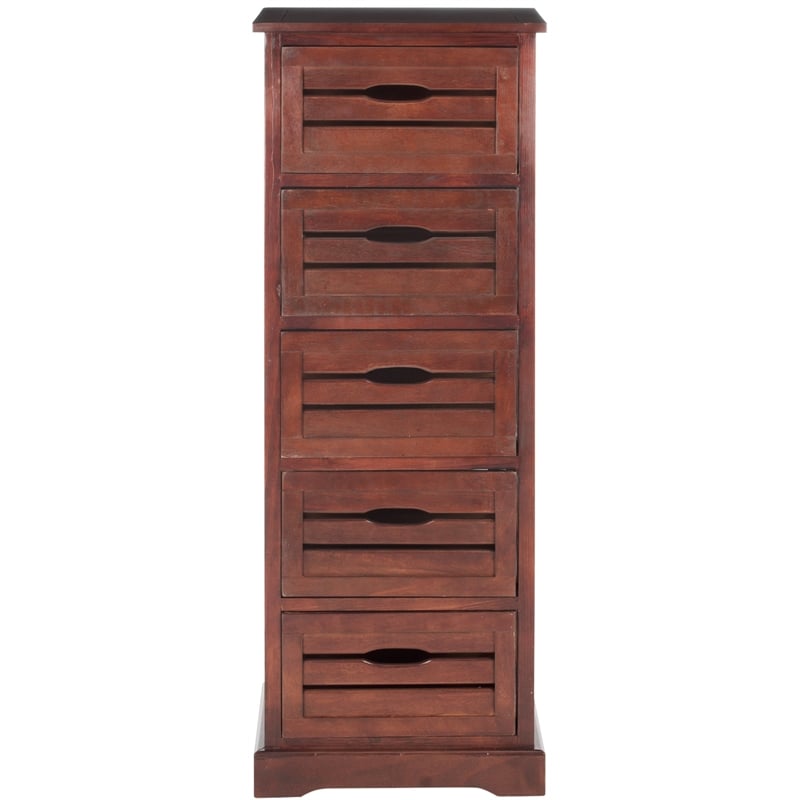 Hawthorne Collection Pine 5 Drawer Cabinet in Cherry