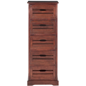 Hawthorne Collection Pine 5 Drawer Cabinet in Cherry