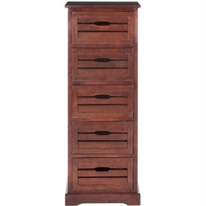 hawthorne collection pine 5 drawer cabinet in cherry