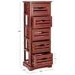 Hawthorne Collection Pine 5 Drawer Cabinet in Red
