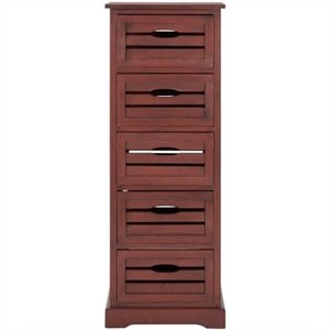 hawthorne collection pine 5 drawer cabinet in red