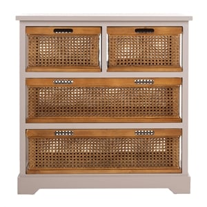 Hawthorne Collection Pine 4 Drawer Storage Unit in Grey