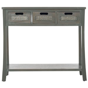 Hawthorne Collection Elm Wood 3 Drawer Console in Blue and Grey