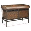 Hawthorne Collection Elm Wood Storage Bench in Pewter and Ash