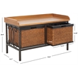 Hawthorne Collection Elm Wood Storage Bench in Pewter and Ash