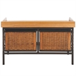 Hawthorne Collection Elm Wood Storage Bench in Pewter and Ash