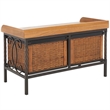 Hawthorne Collection Elm Wood Storage Bench in Pewter and Ash