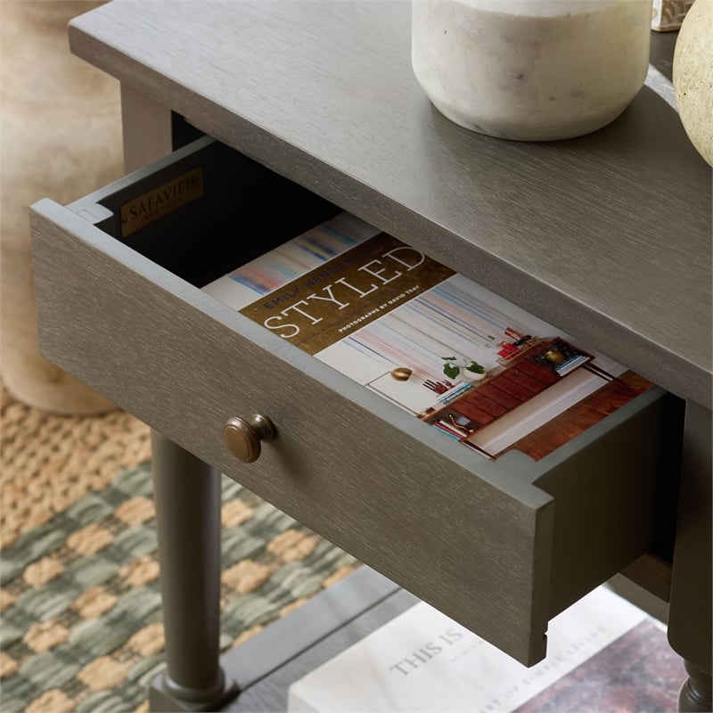 Hawthorne Collection Elm Wood End Table in Ash Grey