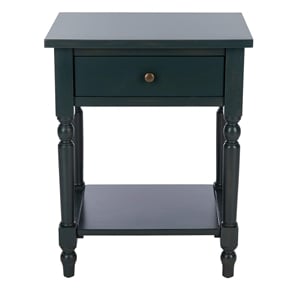 Hawthorne Collection Pine Wood End Table in Dark Teal