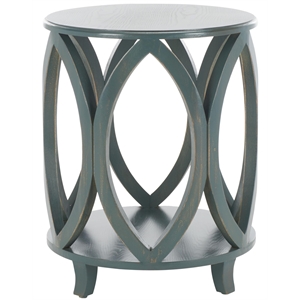 Hawthorne Collection Pine Wood Accent Table in Dark Teal