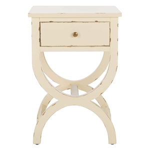 Hawthorne Collection Poplar Wood Night Table in Distressed Vanilla