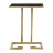 Hawthorne Collection Iron and Glass Accent Table in Gold and Black