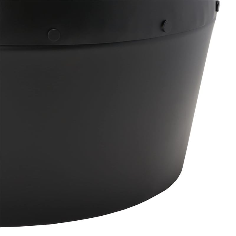 Hawthorne Collection Iron Drum Stool in Black