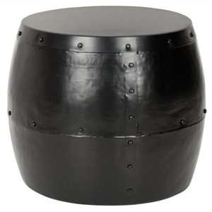 hawthorne collection iron drum stool in black