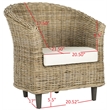 Hawthorne Collection Wicker Barrel Chair in Natural Unfinished