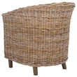 Hawthorne Collection Wicker Barrel Chair in Natural Unfinished