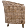 Hawthorne Collection Wicker Barrel Chair in Natural Unfinished
