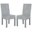 Hawthorne Collection Rattan Dining Chair in Grey White Wash (Set of 2)