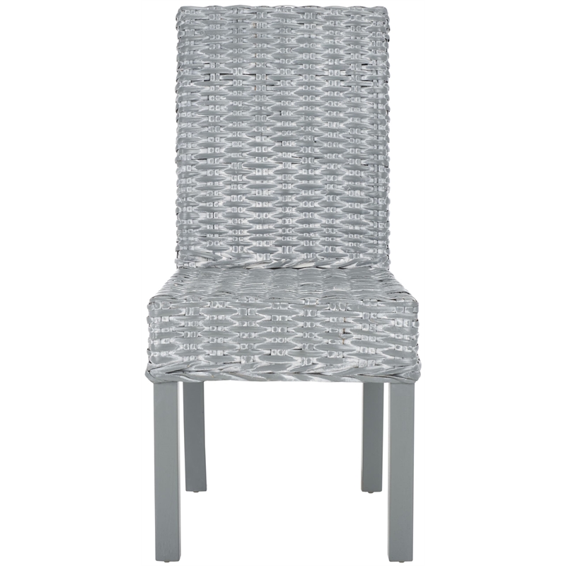 Hawthorne Collection Rattan Dining Chair in Grey White Wash (Set of 2)