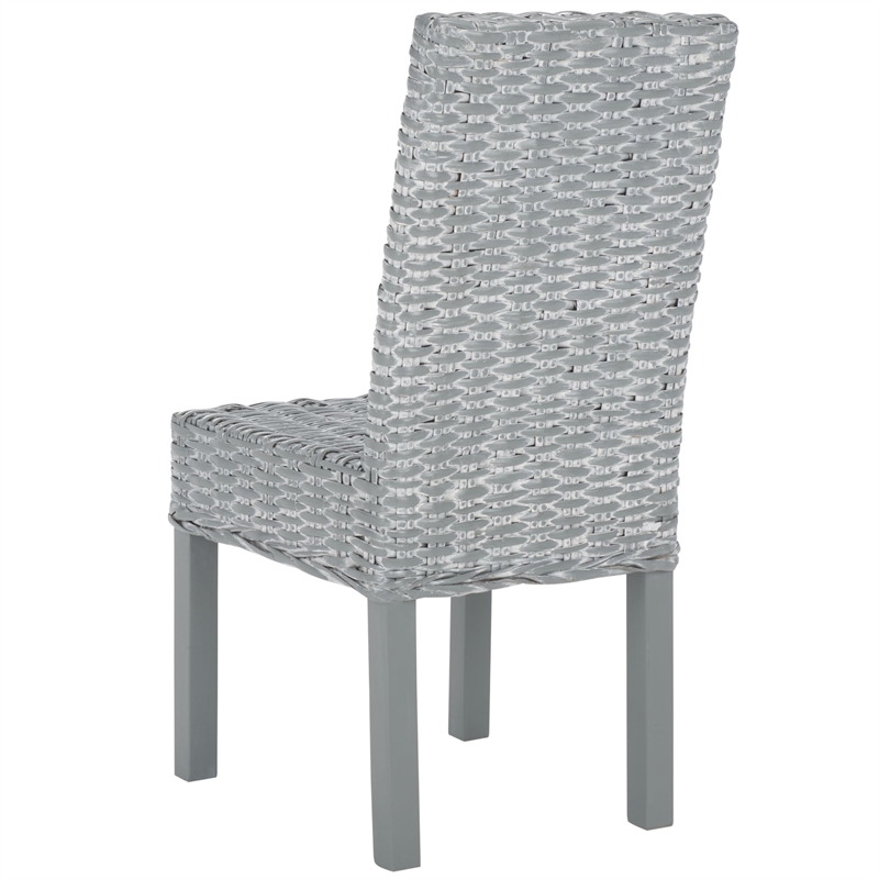 Hawthorne Collection Rattan Dining Chair in Grey White Wash (Set of 2)
