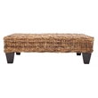 Hawthorne Collection Wicker and Wooden Bench in Natural