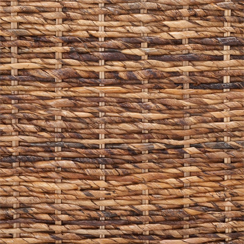 Hawthorne Collection Wicker and Wooden Bench in Natural