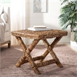 Hawthorne Collection Wicker and Wooden Bench in Natural
