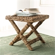 Hawthorne Collection Wicker and Wooden Bench in Natural