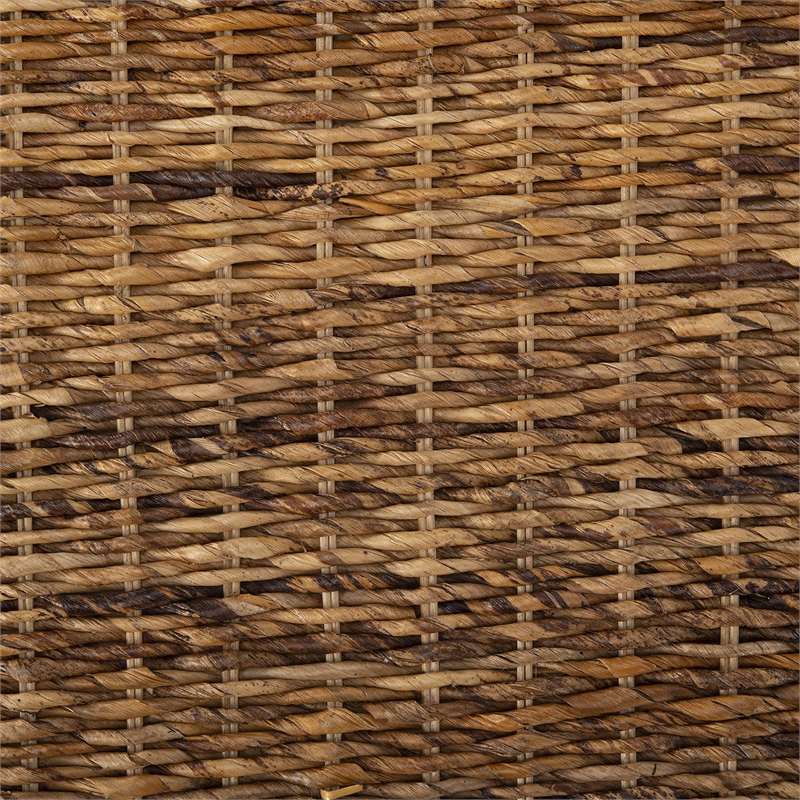 Hawthorne Collection Wicker and Wooden Bench in Natural