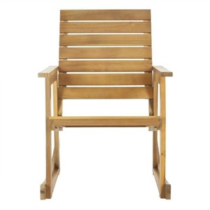 hawthorne collection steel and acacia wood rocking chair in teak color