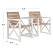 Hawthorne Collection Steel and Acacia Wood 2 Seat Bench in White and Oak