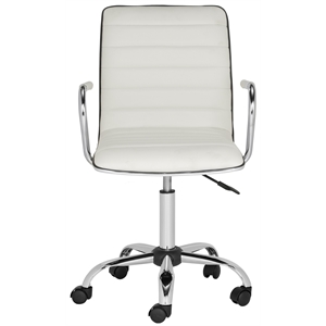 Hawthorne Collection Chrome Steel Desk Office Chair in White