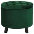 Hawthorne Collection Oak Tufted Storage Ottoman in Green