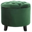 Hawthorne Collection Oak Tufted Storage Ottoman in Green