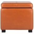 Hawthorne Collection Beech Wood Leather Storage Ottoman in Saddle